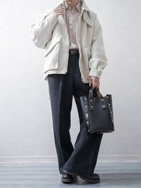 「アイテム（ハンドバッグ）」を使った、Takiさん（メンズ・169cm・20代）の秋コーディネート