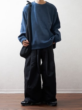 「SHINYAKOZUKA（シンヤコヅカ）のアイテム（パンツ）」を使った、Takiさん（メンズ・169cm）の秋コーディネート