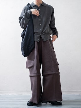 「SINSS（シンス）のKnit polo cardigan / ニットポロカーディガン（カーディガン/ボレロ）」を使った、Takiさん（メンズ・169cm・20代）の秋コーディネート