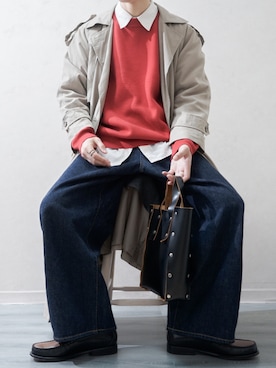 「アイテム（トレンチコート）」を使った、Takiさん（メンズ・169cm）の冬コーディネート