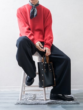 「アイテム（バンダナ/スカーフ）」を使った、Takiさん（メンズ・169cm）の秋コーディネート