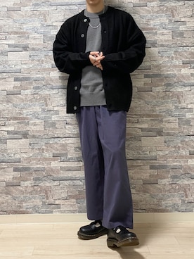 「Ellno Loset（エルノロゼット）のアイテム（カーディガン/ボレロ）」を使った、Takiさん（メンズ・169cm）の冬コーディネート