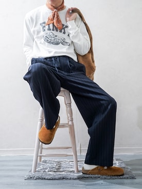 「アイテム（バンダナ/スカーフ）」を使った、Takiさん（メンズ・169cm）の秋コーディネート