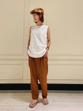 「note et silence （ノートエシロンス）のアイテム（パンツ）」を使った、たけむさん（レディース・158cm）の夏コーディネート