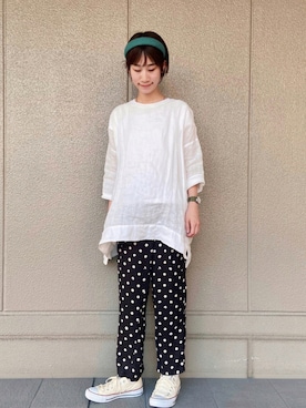 「note et silence （ノートエシロンス）のアイテム（パンツ）」を使った、たけむさん（レディース・158cm）の夏コーディネート