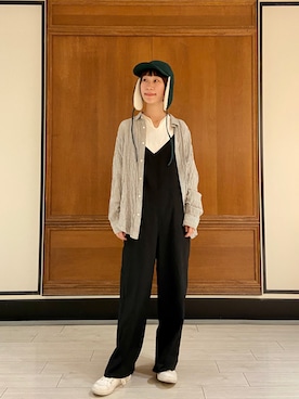 「UNIQLO（ユニクロ）のアイテム（サロペット/オーバーオール）」を使った、たけむさん（レディース・158cm）の秋コーディネート