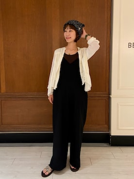 「UNIQLO（ユニクロ）のアイテム（サロペット/オーバーオール）」を使った、たけむさん（レディース・158cm）の夏コーディネート