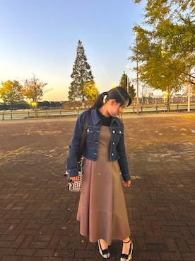 「アイテム（デニムジャケット）」を使った、nknanaさん（レディース・157cm）の秋コーディネート