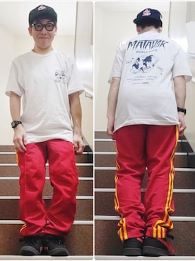 「AddElmのアイテム（Tシャツ/カットソー、ホワイト系）」を使った、19nocchi75さん（148cm）の秋コーディネート