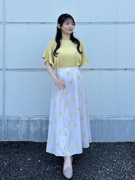 「index（インデックス）のビット付ヒールローファー（パンプス、ベージュ系）」を使った、えぬさん（レディース・150cm）の春コーディネート
