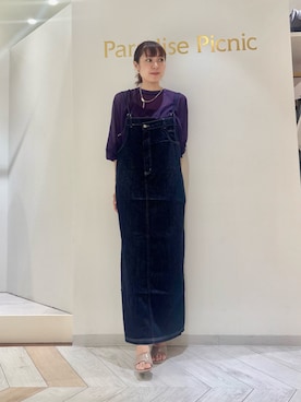 「アイテム（ジャンパースカート）」を使った、しいさん（レディース・162cm）の夏コーディネート