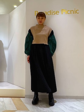 「アイテム（MA-1）」を使った、しいさん（レディース・162cm）の秋コーディネート