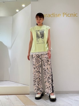 「ドットパンツ」｜しいさん（レディース・162cm）の夏コーディネート