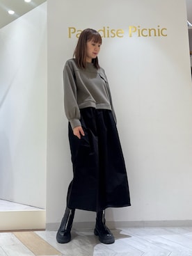 「ドッキングワンピ」｜しいさん（レディース・162cm）の秋コーディネート