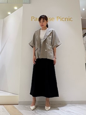 「Paradise Picnic（パラダイスピクニック）のアイテム（テーラードジャケット）」を使った、しいさん（レディース・162cm）の夏コーディネート