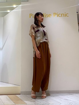 「シア―ブラウス」｜しいさん（レディース・162cm）の夏コーディネート
