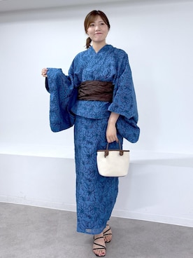 「アイテム（水着/着物・浴衣、ブルー系）」を使った、annaさん（レディース・167cm）の夏コーディネート