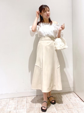 「オフショルダー」｜annaさん（レディース・167cm・20代）の夏コーディネート