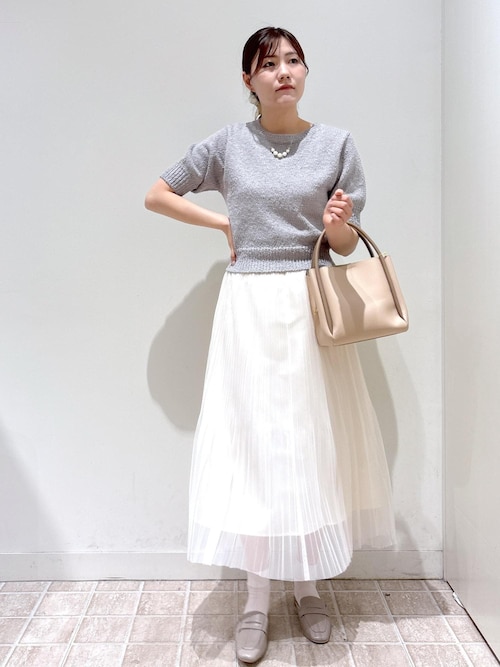 セール】ラメ混綿ニットハーフスリーブプルオーバー（ニット/セーター