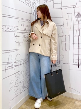 「ハーフスリーブ」｜「アイテム（トレンチコート）」を使った、annaさん（レディース・167cm）の冬コーディネート