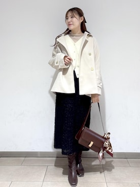 「アイテム（その他アウター、ベージュ系）」を使った、annaさん（レディース・167cm）の秋コーディネート