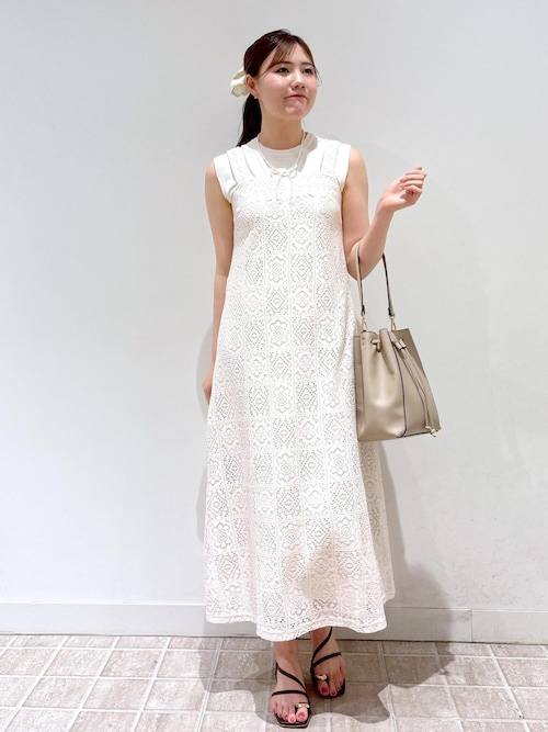 【美品♡送料無料】ロペピクニック　レースワンピ ロペピクニック ROPE' PICNIC 幾何学レースワンピース （キナリ