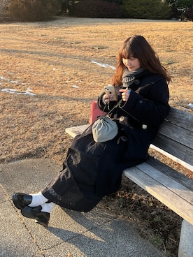 「アイテム（ダッフルコート）」を使った、me youさん（レディース・165cm）の冬コーディネート