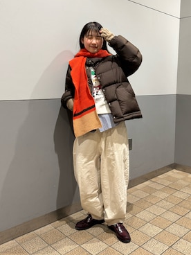 「アイテム（手袋）」を使った、me youさん（レディース・165cm）の冬コーディネート