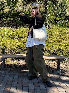 「アイテム（カーディガン/ボレロ）」を使った、me youさん（レディース・165cm）の秋コーディネート