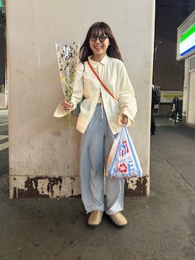 「アイテム（スリッポン）」を使った、me youさん（レディース・165cm）の秋コーディネート