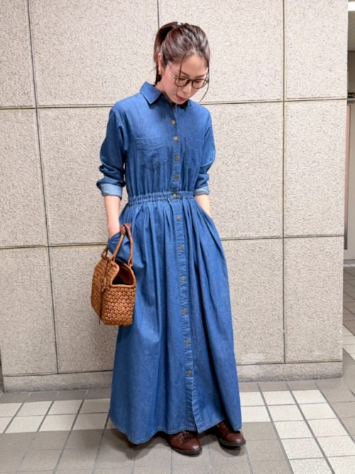高身長 デニムマキシワンピース（トールサイズ）Essenave