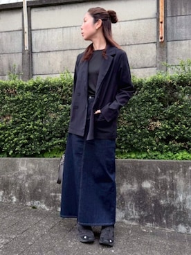 「nissen（ニッセン）のアイテム（ジャケット/アウター）」を使った、reiさん（レディース・173cm）の春コーディネート