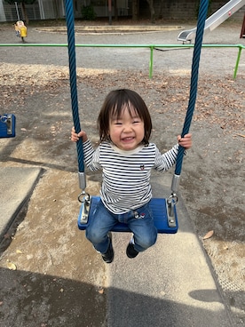 「DOUBLE_B（ダブルビー）のアイテム」を使った、mariche12さん（キッズ・80cm）の冬コーディネート