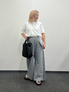 「アイテム（ストール/ショール）」を使った、micoさん（レディース・155cm）の夏コーディネート