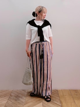 「collex（コレックス）のアイテム」を使った、micoさん（レディース・155cm）の夏コーディネート