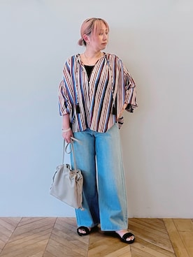「collex（コレックス）のアイテム」を使った、micoさん（レディース・155cm）の夏コーディネート