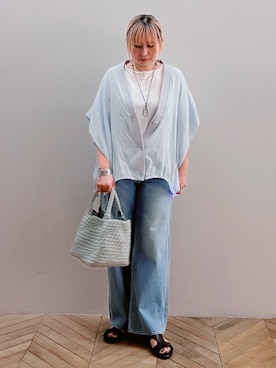 「collex（コレックス）のアイテム」を使った、micoさん（レディース・155cm）の夏コーディネート