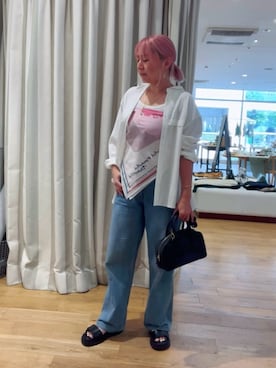 「アイテム（バングル/リストバンド）」を使った、micoさん（レディース・155cm）の夏コーディネート