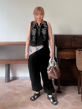 「marco masi（マルコマージ）のアイテム」を使った、micoさん（レディース・155cm）の夏コーディネート