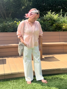 「150cm台コーデ」｜「アイテム（バッグ）」を使った、micoさん（レディース・155cm）の夏コーディネート