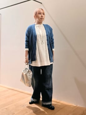 「アイテム（バングル/リストバンド）」を使った、micoさん（レディース・155cm）の秋コーディネート