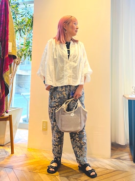 「シンフルコーデ」｜「アイテム（サンダル）」を使った、micoさん（レディース・155cm）の春コーディネート