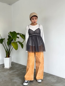 「CONVERSE ALL STAR（コンバースオールスター）の【CONVERSE/コンバース】ALL STAR J HI：ハイカットスニーカー（スニーカー）」を使った、yukariさん（レディース・159cm）の春コーディネート