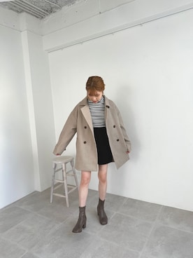 「冬服コーデ」｜「アイテム（その他アウター）」を使った、yukariさん（レディース・159cm）の冬コーディネート