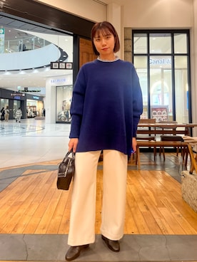 「URBAN RESEARCH DOORS（アーバンリサーチドアーズ）のピンタックフリルスタンドカラーブラウス（シャツ/ブラウス）」を使った、YURIEさん（レディース・155cm）の冬コーディネート