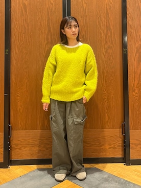 「かぐれ（カグレ）のユーティリティーイージーパンツ（その他パンツ）」を使った、YURIEさん（レディース・155cm）の秋コーディネート