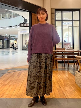 「URBAN RESEARCH DOORS（アーバンリサーチドアーズ）のピンタックフリルスタンドカラーブラウス（シャツ/ブラウス）」を使った、YURIEさん（レディース・155cm）の冬コーディネート