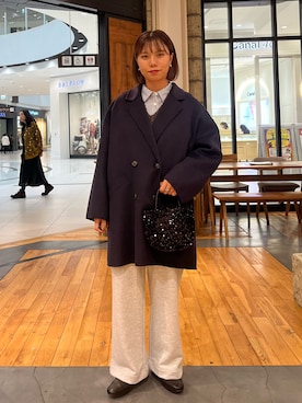 「URBAN RESEARCH DOORS（アーバンリサーチドアーズ）のウールリバーテーラードコート（その他アウター）」を使った、YURIEさん（レディース・155cm）の秋コーディネート