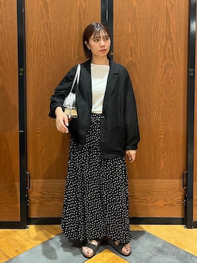 「アイテム（その他アウター、ベージュ系）」を使った、YURIEさん（レディース・155cm）の夏コーディネート