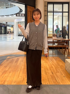 「秋」｜「アイテム（バレエシューズ）」を使った、YURIEさん（レディース・155cm）の秋コーディネート